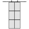 vidaXL Schiebet&uuml;r mit Beschlag Schwarz 90x205 cm Hartglas
