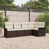 vidaXL Gartensofa-set mit Kissen 5 pcs Braun Poly-Rattan