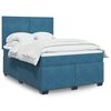 vidaXL Boxspringbett mit Matratze Blau 140x200 cm Samt