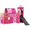 vidaXL Kinderhochbett mit Turm Rosa 80x200 cm Massivholz Kiefer