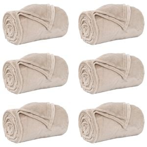 vidaXL Wohndecken 6 stk. Beige 150 x 130 cm 2,98 kg Fleece