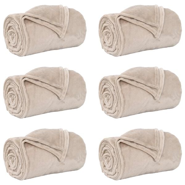 vidaXL Wohndecken 6 pcs Beige 130 x 150 cm Fleece