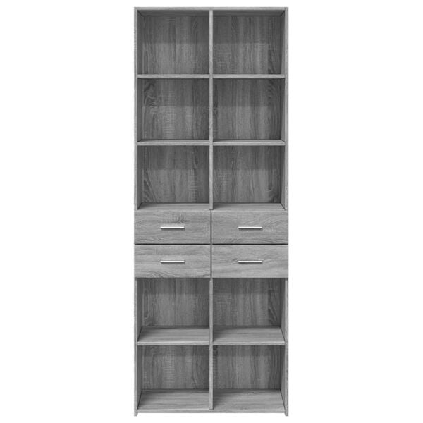 vidaXL Highboard Grau Sonoma 70x42,5x185 cm Holzwerkstoff