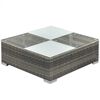 vidaXL 5-tlg. Garten-Lounge-Set mit Auflagen Poly Rattan Grau