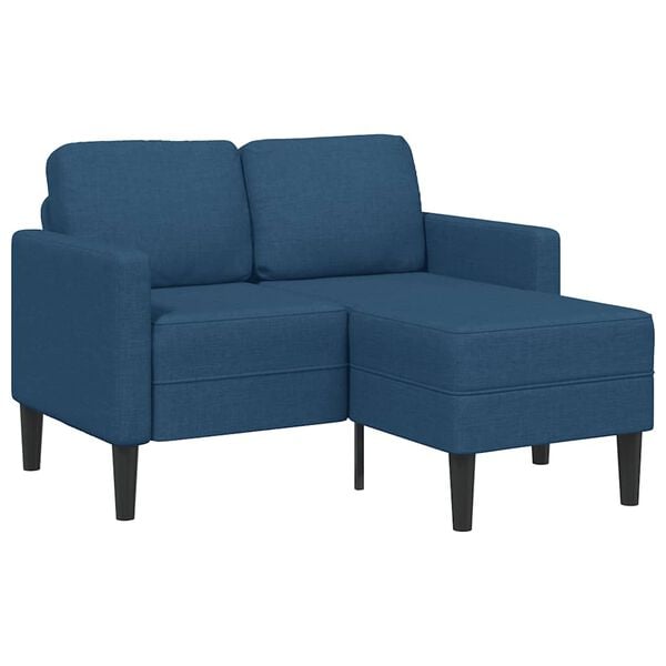 vidaXL 2-Sitzer-Sofa mit Chaiselongue L-Form Blau 125 cm Stoff