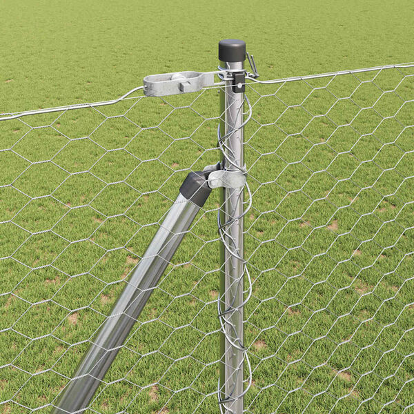 vidaXL Zaunpfosten Silber 10 x 1,5 m (36 mm Netz) Stahl