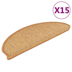 vidaXL Treppenmatten Selbstklebend Sisal-Look 15 Stk. 65x21x4 Sisal