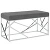 vidaXL Sitzbank 97 cm Dunkelgrau Samt und Edelstahl