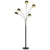 vidaXL Stehlampe 200 cm 5 x E14 Schwarz und Golden