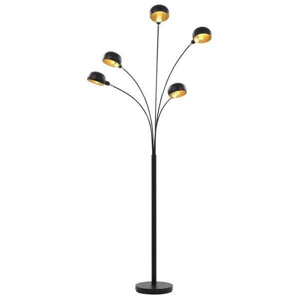 vidaXL Stehlampe 200 cm 5 x E14 Schwarz und Golden
