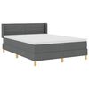 vidaXL Boxspringbett mit Matratze Dunkelgrau 140 x 190 cm Stoff