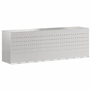 vidaXL Wagenmüllbehälter für 5 Behälter Silber 340 x 77,5 x 115,5 cm
