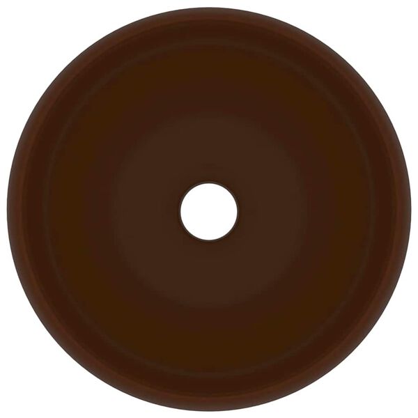 vidaXL Luxuri&ouml;ses Waschbecken Rund Matt Dunkelbraun 40x15 cm Keramik