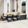 vidaXL Gartensofa-set mit Kissen 13 pcs Schwarz Poly Rattan