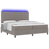 vidaXL Boxspringbett mit Matratze mit LED Taupe 200 x 200 cm Stoff