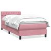 vidaXL Boxspringbett mit Matratze Rosa 90x220 cm Samt