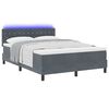 vidaXL LED Boxspringbett mit Matratze Dunkelgrau 160 x 200 cm Samt