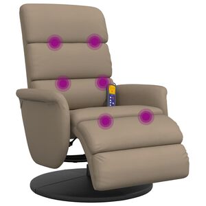 vidaXL Massagesessel mit Fu&szlig;teil Cappuccino-Braun Kunstleder