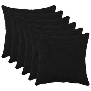 vidaXL Kissenbezug 6 pcs HEERLEN Schwarz 30 x 30 cm Boucl&eacute;