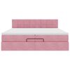vidaXL Ottoman-Bett mit Matratze Rosa 200x200 cm Samt
