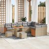 vidaXL Gartensofa-set mit Kissen 12 pcs Beige und Hellgrau