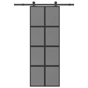 vidaXL Schiebet&uuml;r mit Beschlag 76x205 cm Hartglas & Aluminium