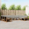 vidaXL Outdoor-Sofagarnitur mit Kissen 9 pcs Nat&uuml;rlich und Hellgrau