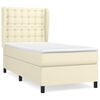 vidaXL Boxspringbett mit Matratze Creme 100x200 cm Kunstleder