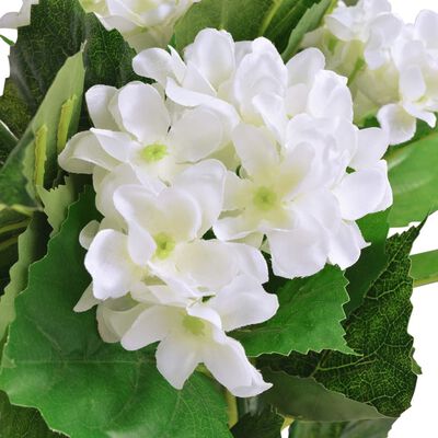 vidaXL Künstliche Hortensie mit Topf 60 cm Weiß