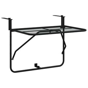 vidaXL Balkontisch Schwarz 60x40 cm Stahl