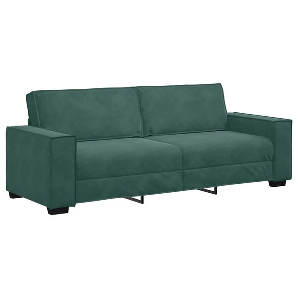 vidaXL 3-Sitzer-Sofa Dunkelgr&uuml;n 220x78x84 cm Samt
