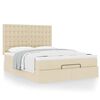vidaXL Ottoman-Bett mit Matratze Creme 140x190 cm Stoff