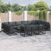 vidaXL Gartensofa-set mit Kissen 14 pcs Schwarz Aluminium