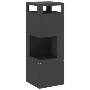 vidaXL Feuerstelle Schwarz 35 x 35 x 100 cm Wetterfeststahl