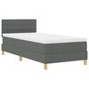 vidaXL Boxspringbett mit Matratze Dunkelgrau 80 x 200 cm Stoff