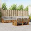 vidaXL Outdoor-Sofagarnitur mit Kissen 8 pcs Nat&uuml;rlich und Hellgrau