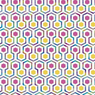 Noordwand Tapete Good Vibes Hexagon Pattern Rosa und Gelb