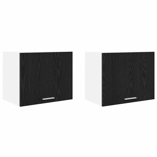 vidaXL H&auml;ngeschrank 2 pcs Schwarze Eiche und Wei&szlig; 50 x 31 x 40 cm