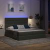 vidaXL Bett mit LED-Lichtleisten Dunkelgrau 180 x 200 cm Stoff
