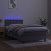 vidaXL Boxspringbett mit Matratze & LED Hellgrau 90x190 cm Samt