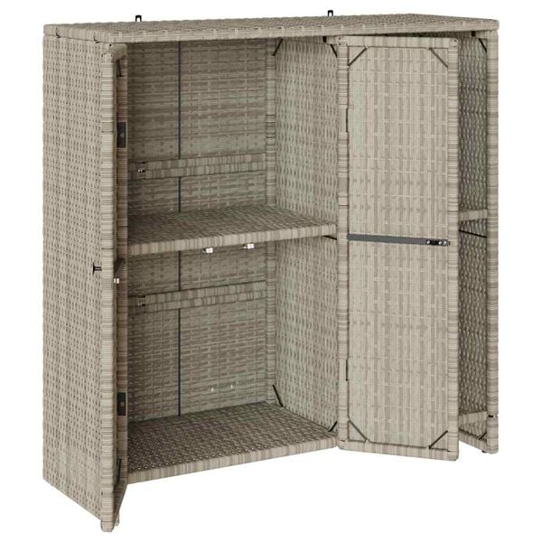 vidaXL Badschrank mit Speicher Hellgrau 100 x 36 x 102 cm Rattan