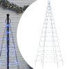 vidaXL LED-Weihnachtsbaum f&uuml;r Fahnenmast 200 LEDs Blau 180 cm