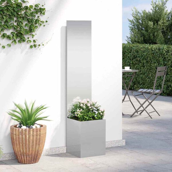 vidaXL Garten Sichtschutz-Leinwand Silber 32 x 150 cm Edelstahl