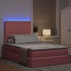 vidaXL Bett mit Stauraum und LED mit Matratze Rosa 120 x 200 cm Samt