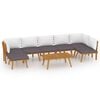 vidaXL 8-tlg. Garten-Lounge-Set mit Kissen Massivholz Akazie