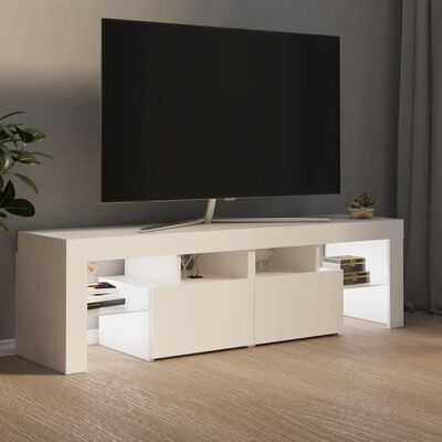 vidaXL TV-Schrank mit LED-Beleuchtung Weiß 140x36,5x40 cm