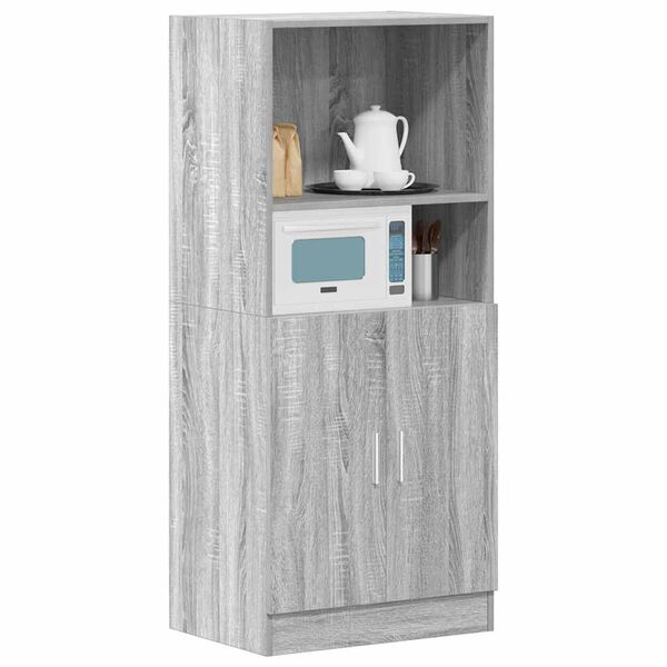 vidaXL K&uuml;chenschrank Grau Sonoma 57x41,5x131,5 cm Holzwerkstoff