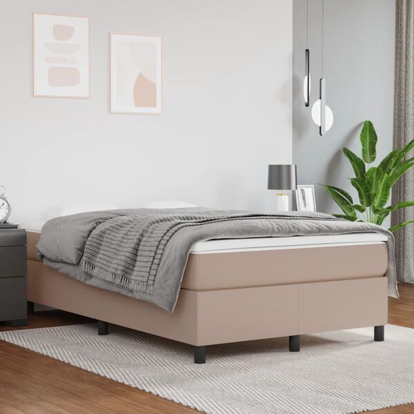 vidaXL Boxspringbett Matratze Cappuccino-Braun 120x190 cm Kunstleder