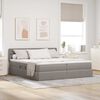 vidaXL Bett mit LED-Lichtleisten mit Kopfteil Taupe 200 x 200 cm Stoff