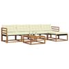vidaXL Outdoor-Sofagarnitur mit Kissen 6 pcs Natur und Creme
